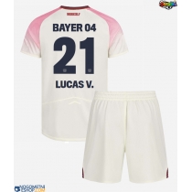 Otroški Nogometni dresi Bayer Leverkusen Lucas Vazquez #21 Gostujoči 2025-26 Kratek Rokav (+ Kratke hlače)